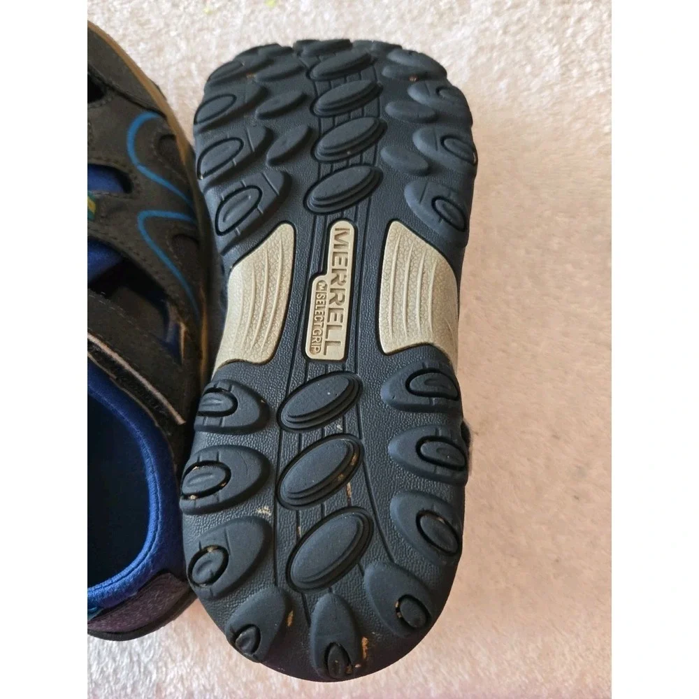 Merrell Hydro Rapid Sport Sandals Black Blue Youth Boys Size 2.0M